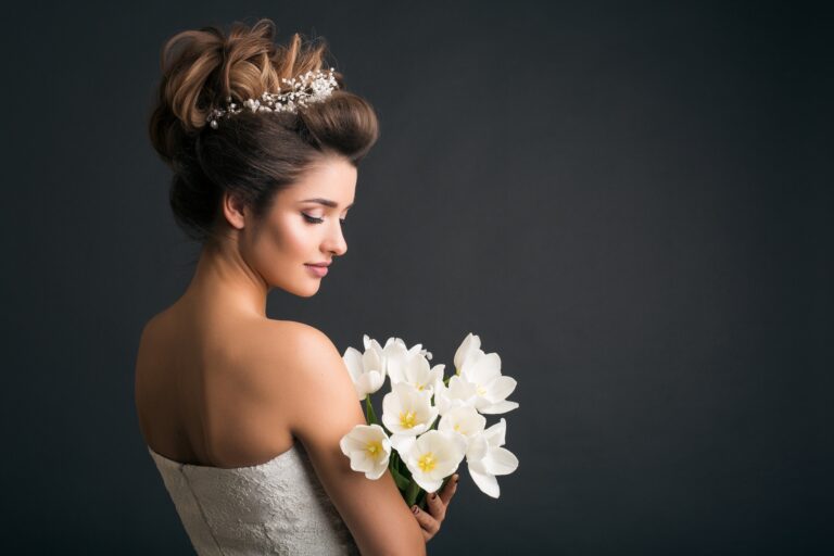 young beautiful stylish woman, bride, bridal fashion